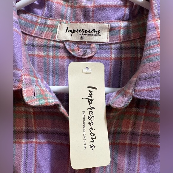 TOFFEE KISSES FLANNEL DRESS IN LAVENDER - Picture 7 of 7